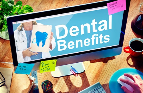 Dental benefits on a computer screen